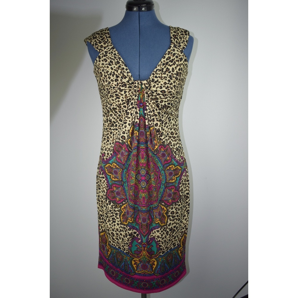 London Times Cheeta Paisley Sleeveless Dress
